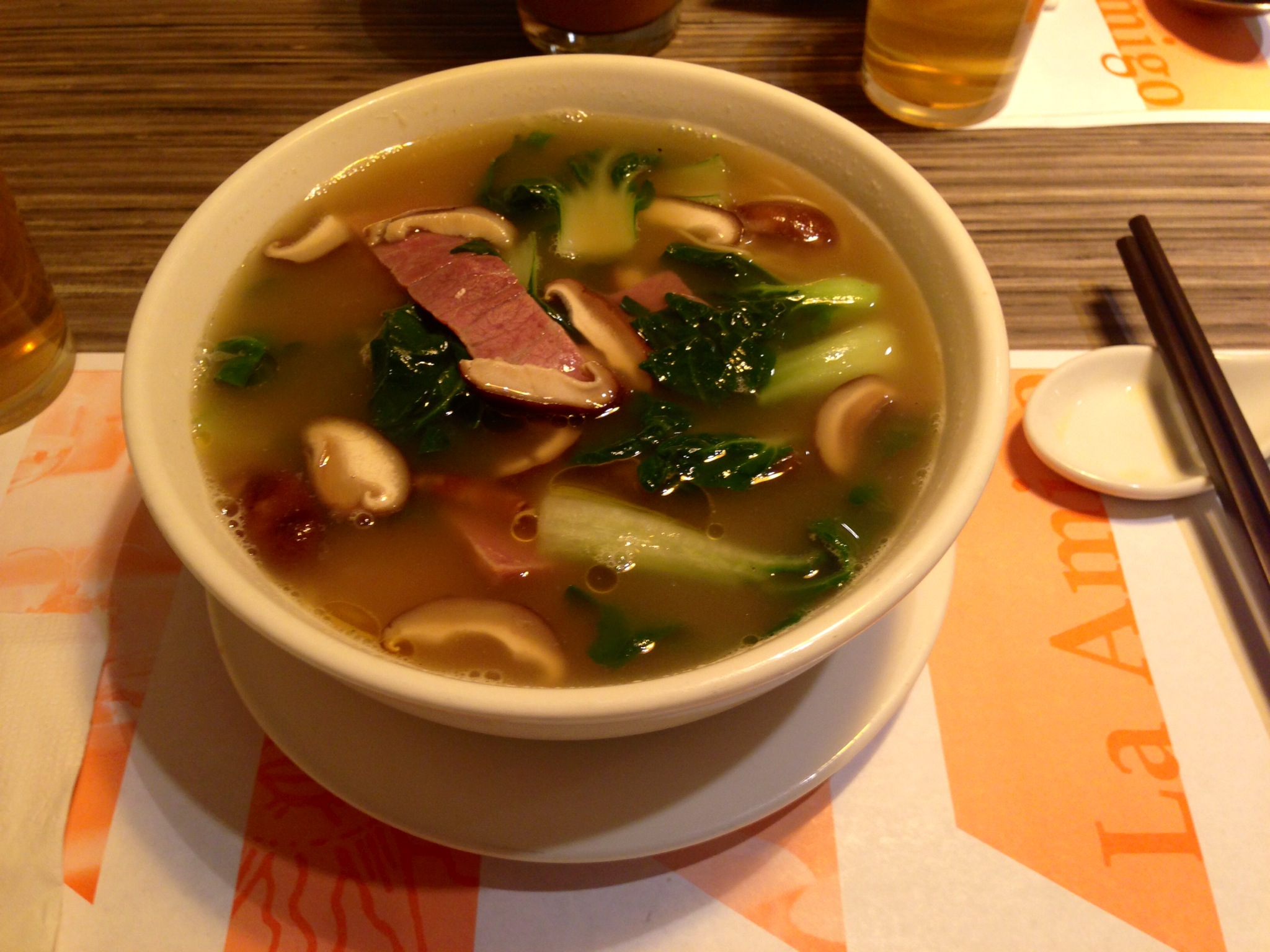 Noodle Soup with Shiitake & Ham @ La Amigo Restaurant