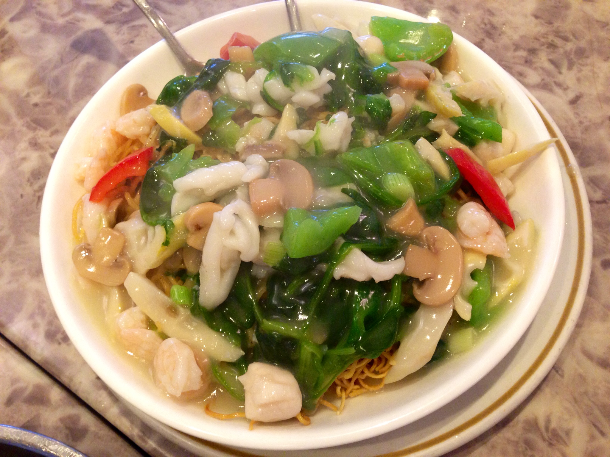 Seafood on Fried Egg Noodle @ Shanghai Xiao Long Bao