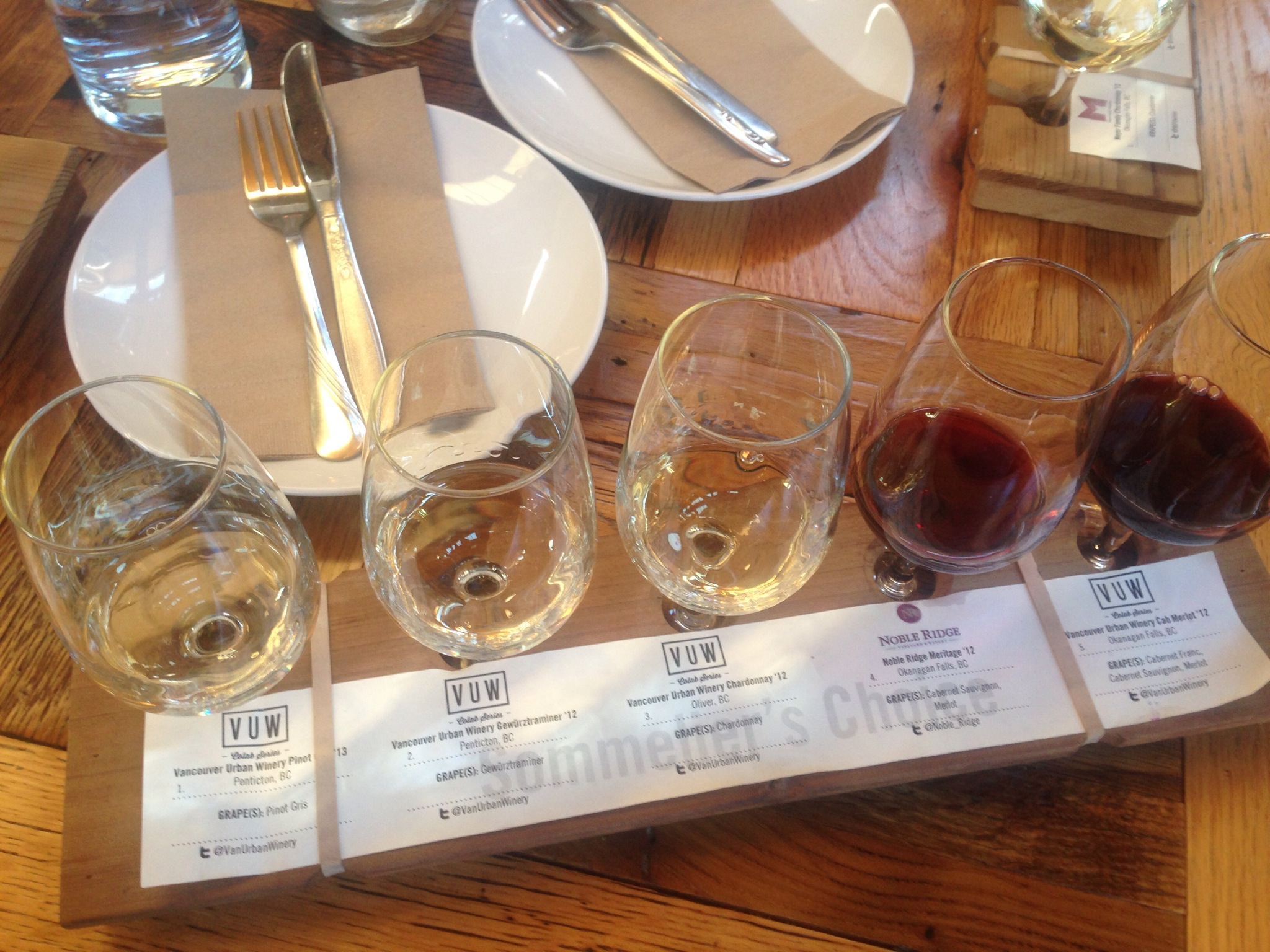 Sommelier's Choices Wine Flight @ Vancouver Urban Winery