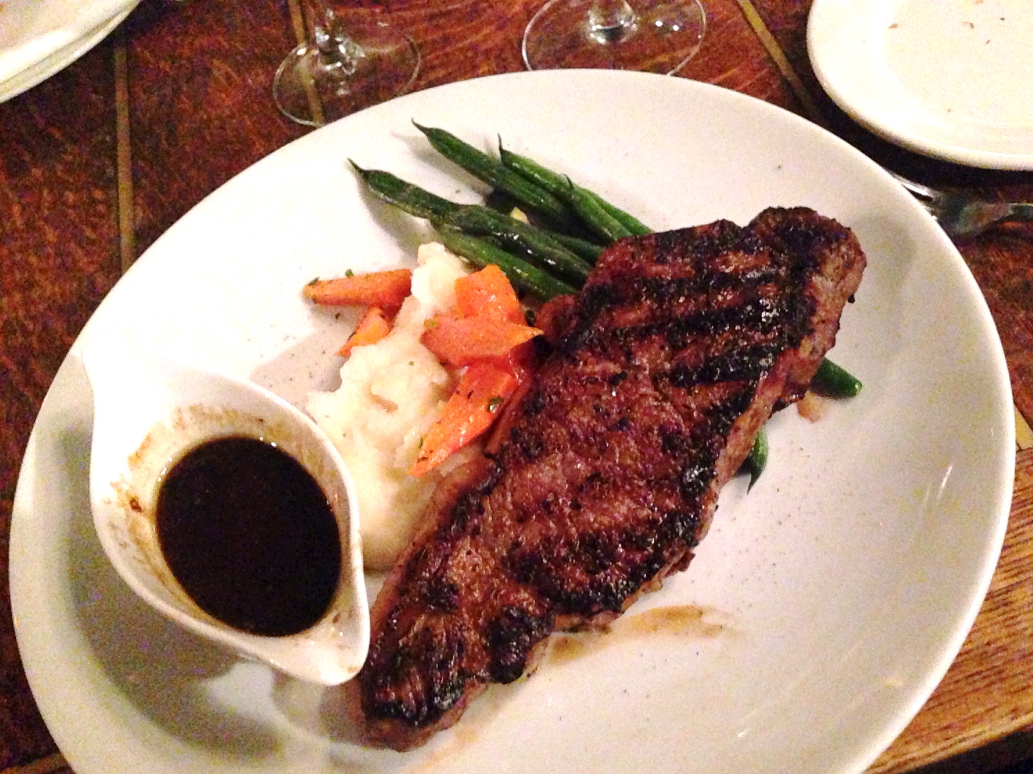 Grilled New York Strip with Brandy Peppercorn Sauce @ Hamilton Street Grill