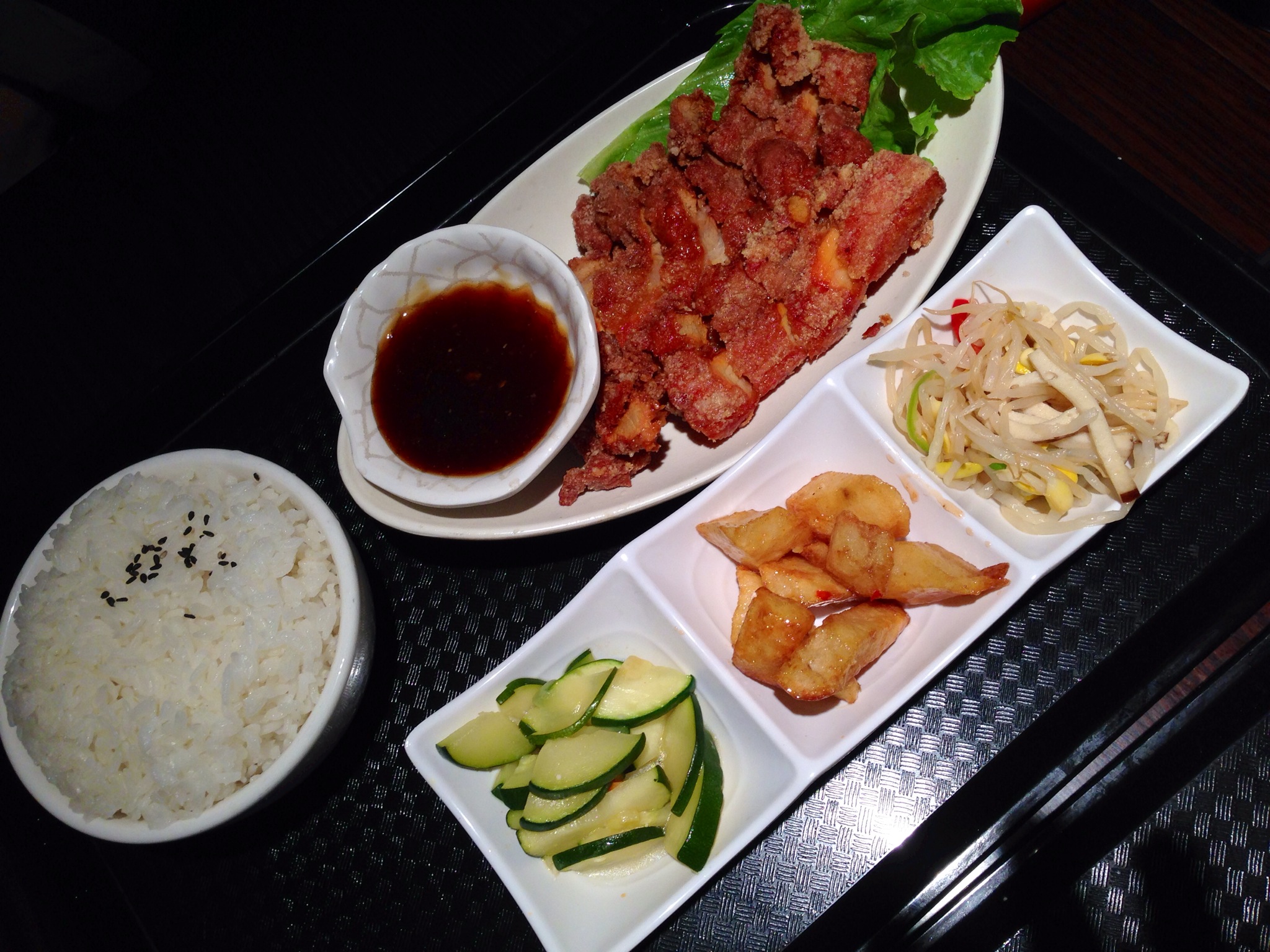 Deep Fried Red Spiced Pork Chop and Rice Set @ Strike, Richmond