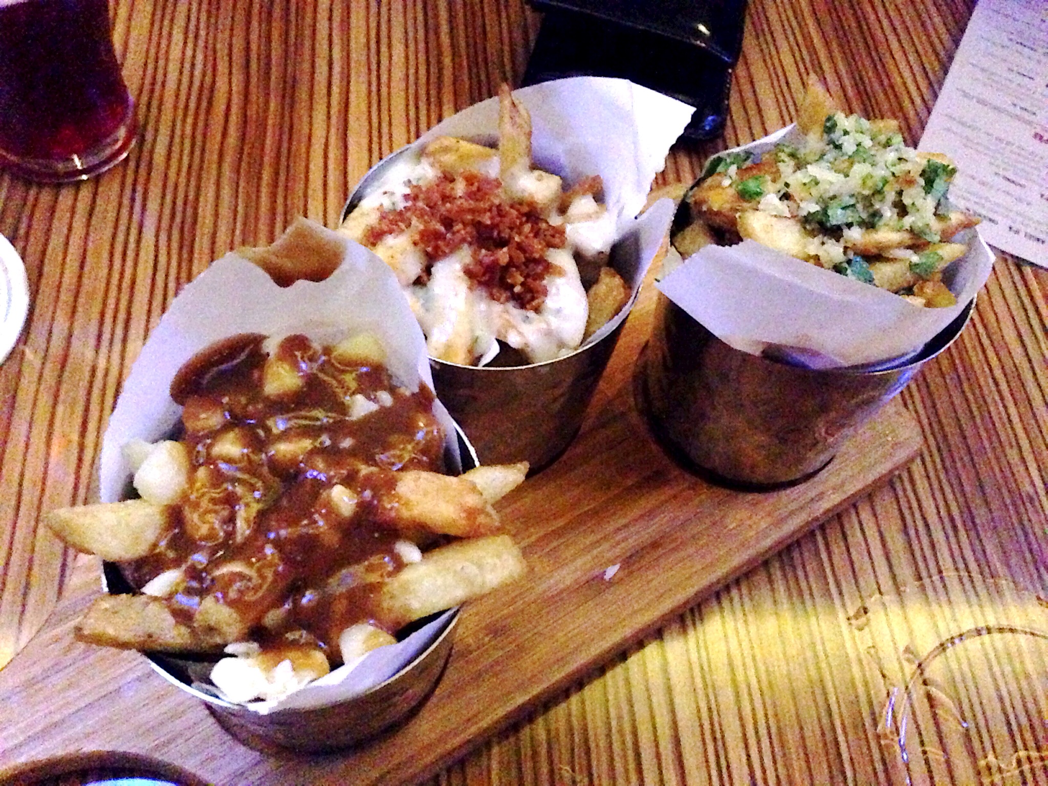 Fries x 3: Gorgonzola cream & bacon, Poutine, Truffle oil & parmesan @ Rogue Kitchen & WetBar