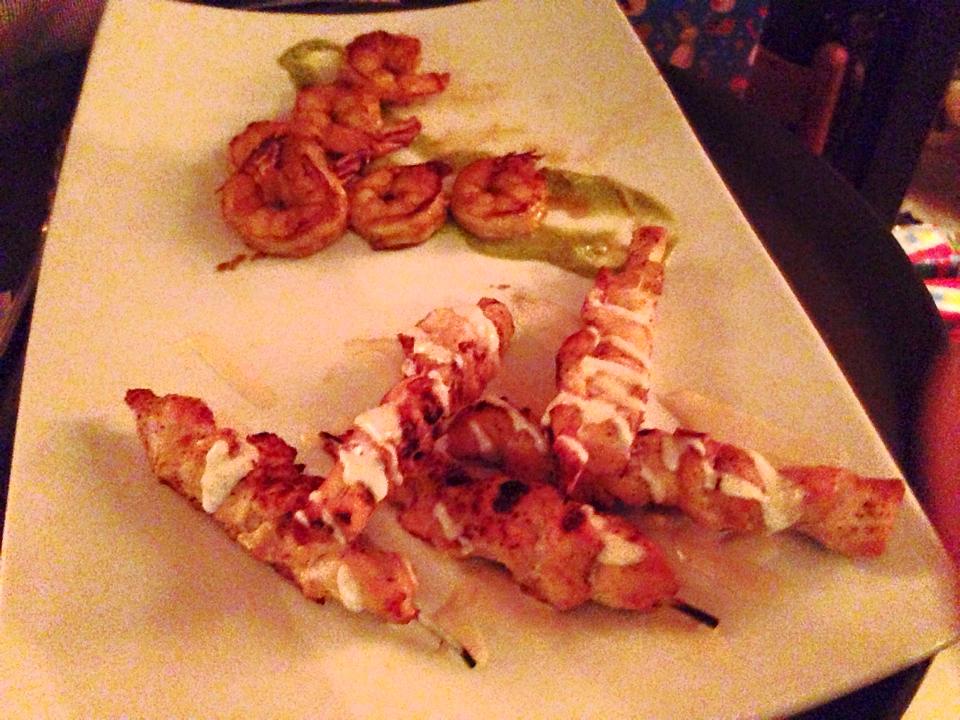 Chicken Tawook Skewer & Grilled Prawns
