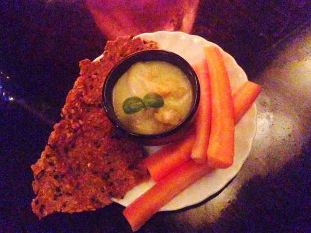 Amuse Bouche: Crackers, Carrot Sticks & Dip @ Exile Bistro