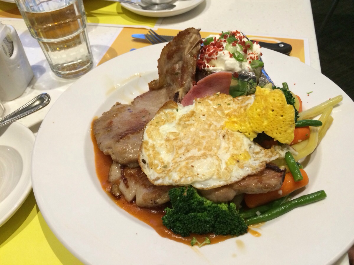 "Satin" Pork Chop and Rice @ Copa Cafe