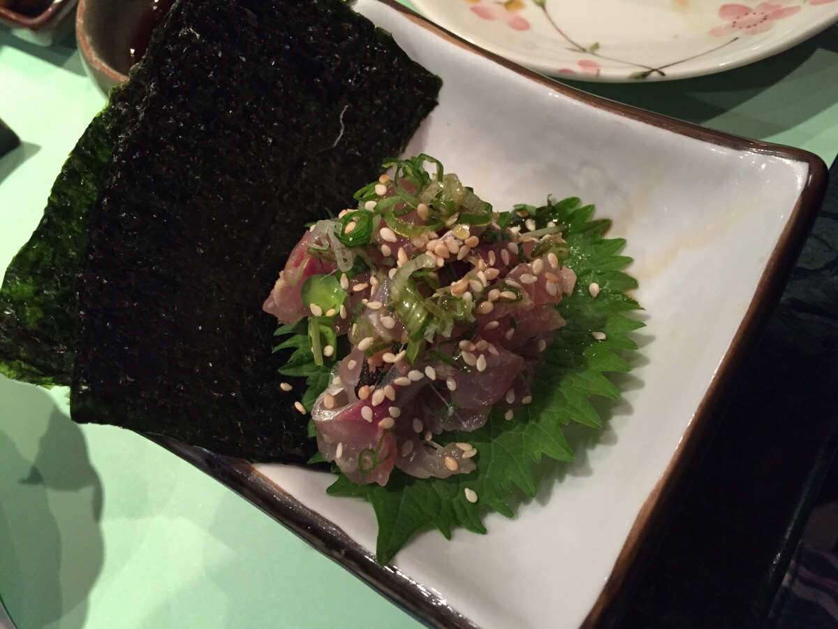 chopped tai with shiso
