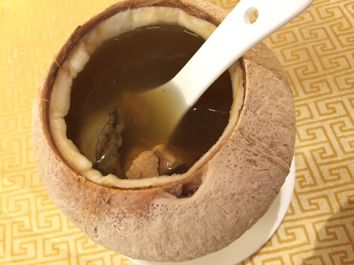Steamed Abalone, Chicken, and Coconut Soup
