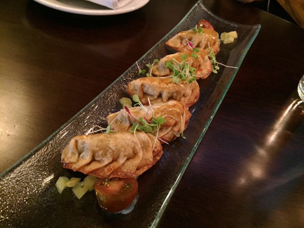 crispy harissa tofu kabocha gyoza
