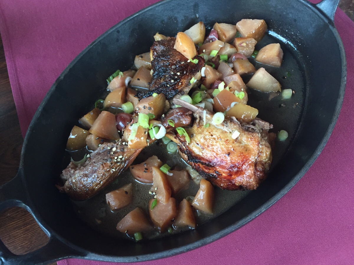 roasted duck with sauteed fruits