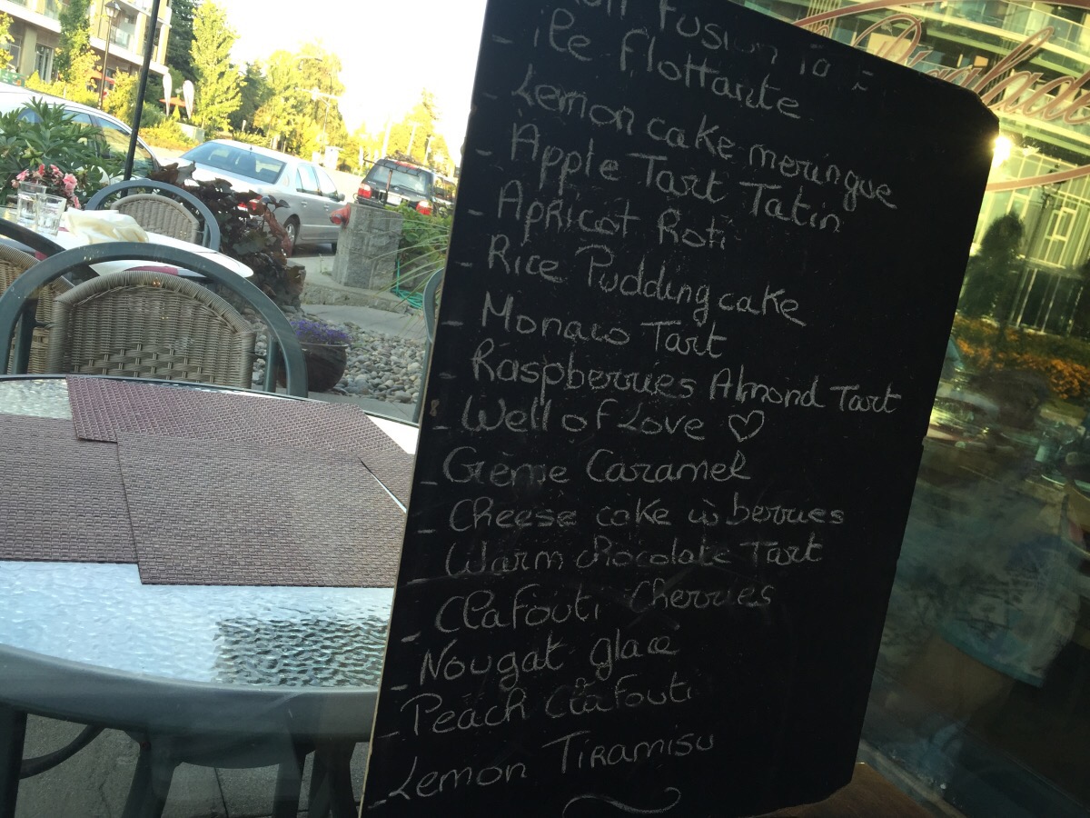 dessert menu, La Regalade