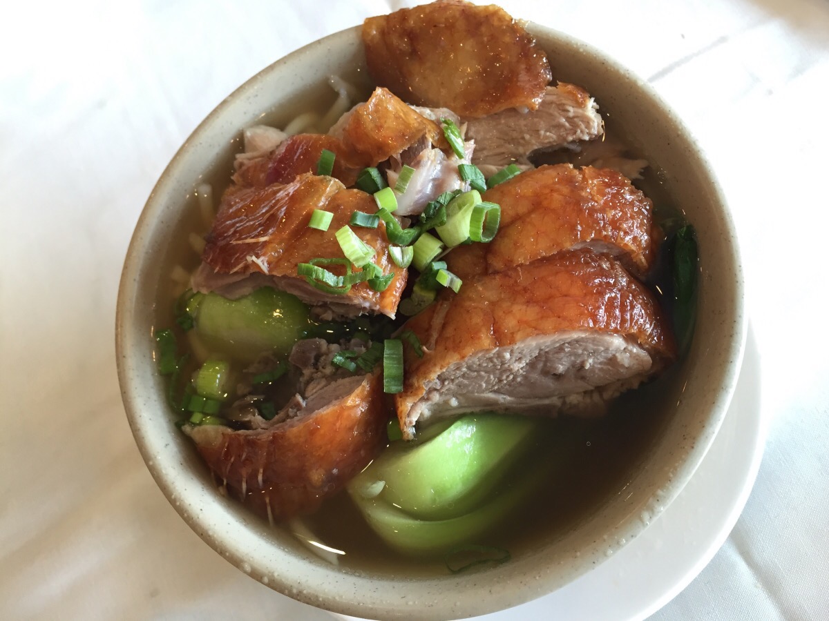 BBQ Duck on Lai Noodle Soup