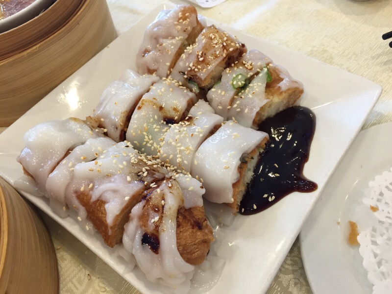 crispy tofu skin and fish rice roll
