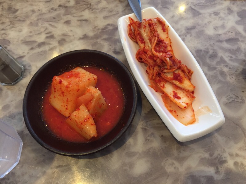 kimchi and pickled radish