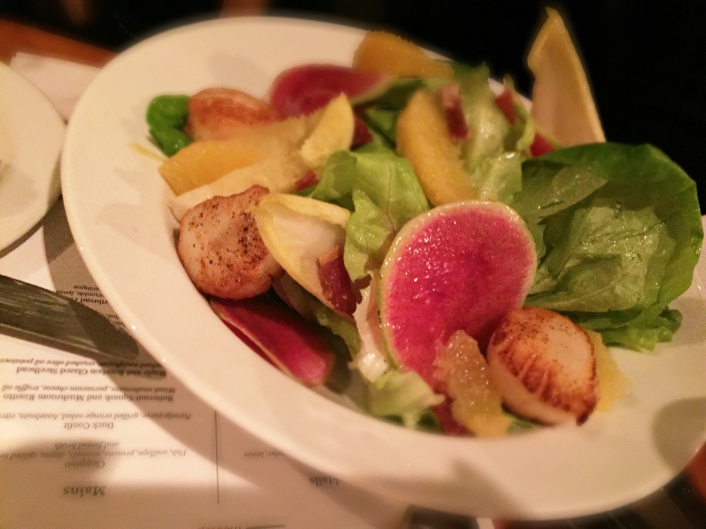 scallop, bacon and endive salad