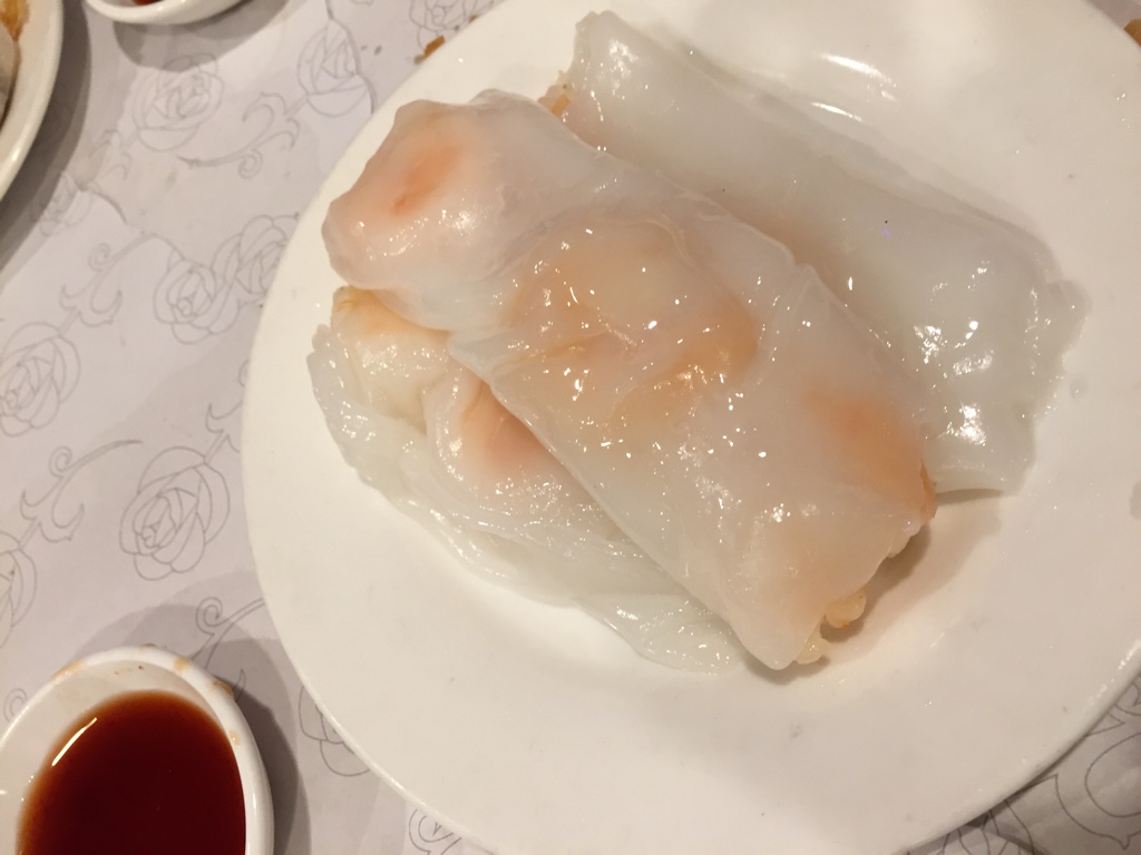 shrimp rice noodle rolls (cheong fun)