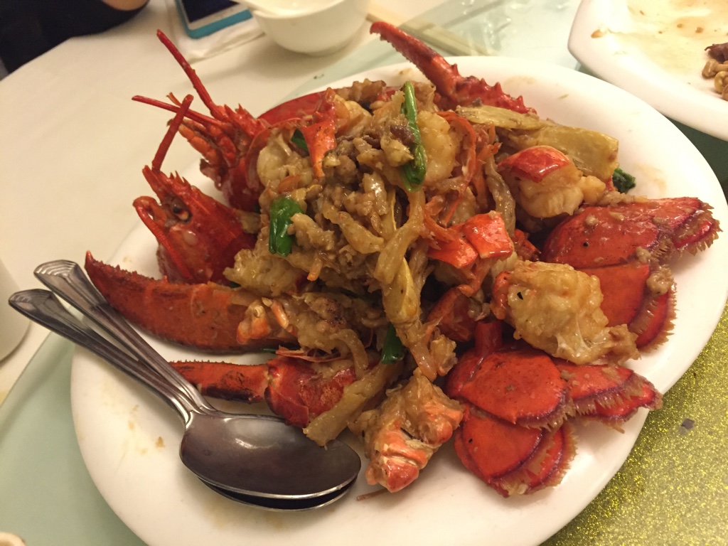 lobster with ginger and green onion