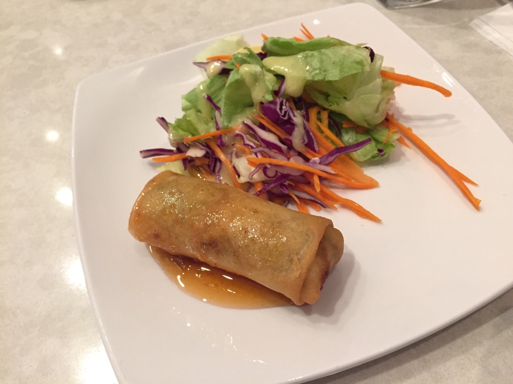 salad and spring roll