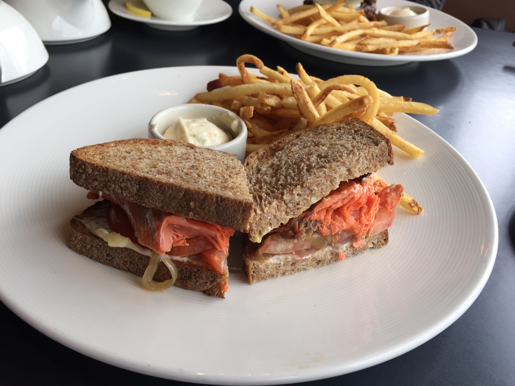 WILD SALMON & MAPLE GLAZED BACON SANDWICH