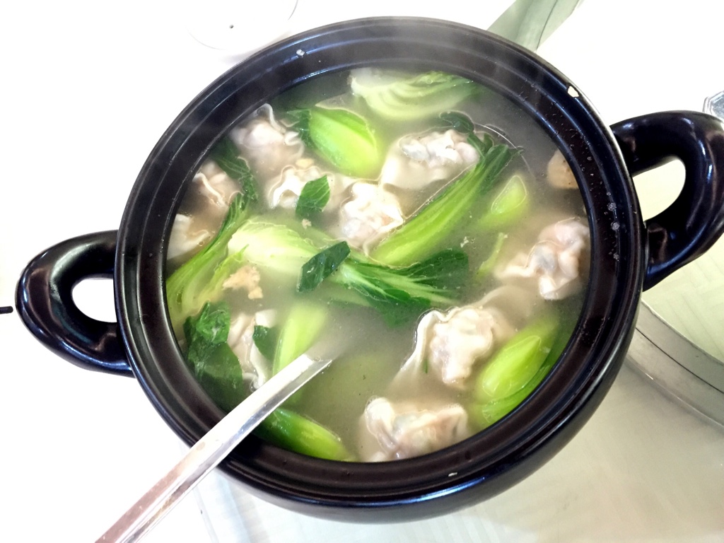 Wonton and Chicken Soup in Clay Pot