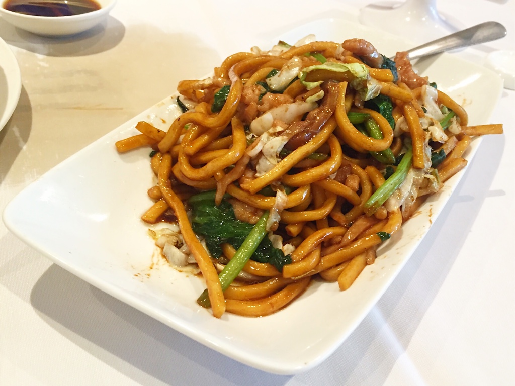 Shanghai style pan fried noodles