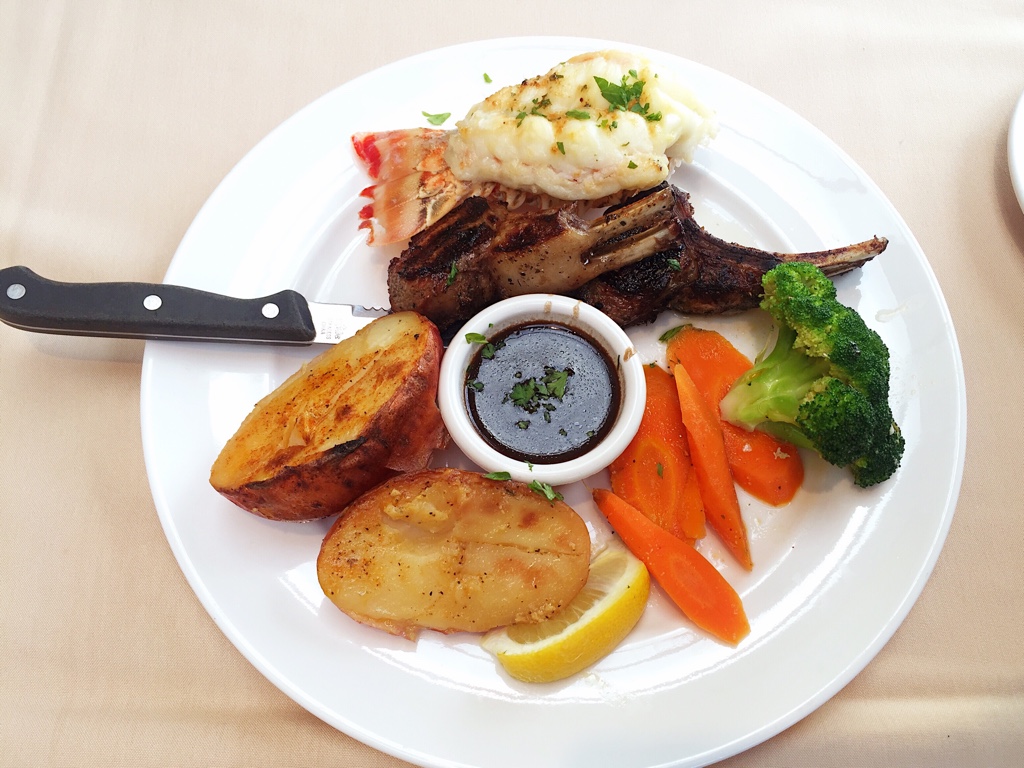 Lamb Chop and Lobster Tail