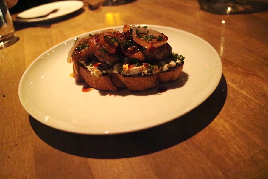 Pan fried veal sweetbreads on toast