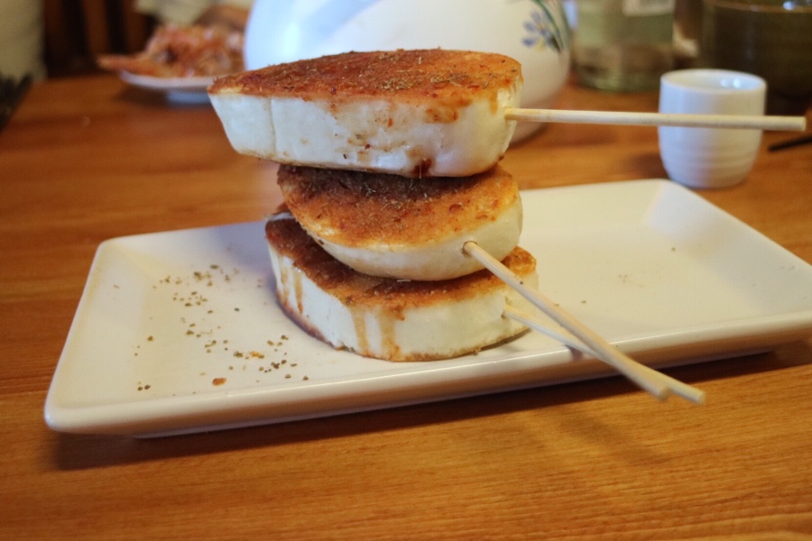 grilled bao bun with Rousong