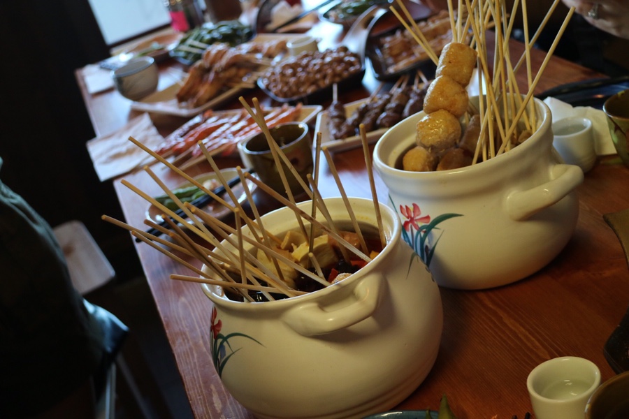 skewers in sichuan spicy hot pot