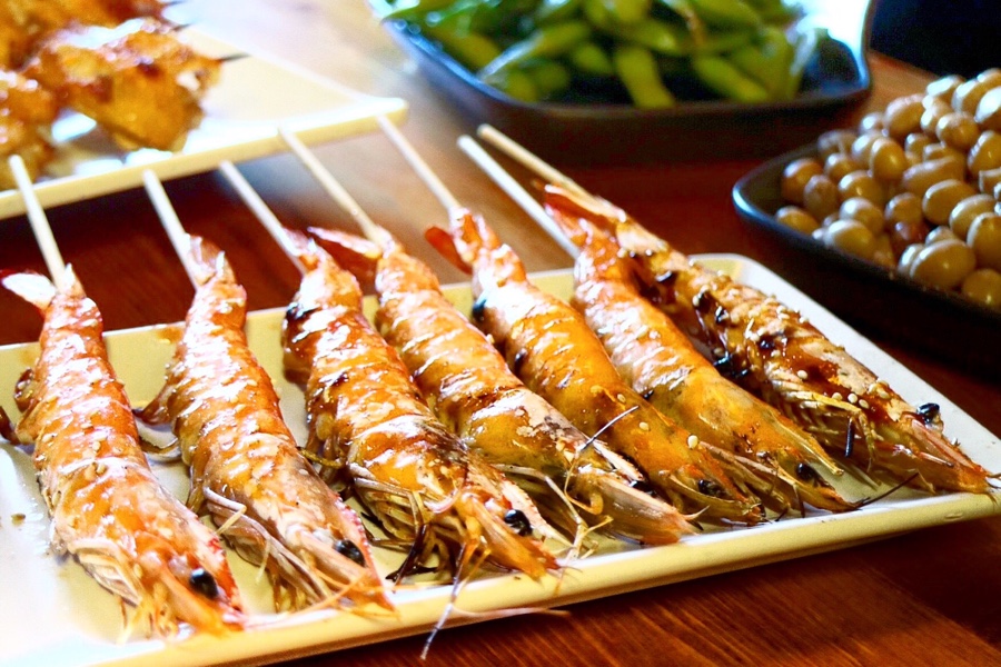 shrimps on skewers