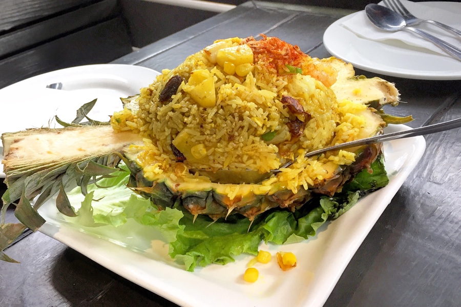 "pineapple seafood fried rice"