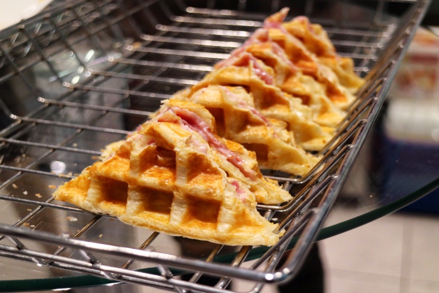 ham & cheese stuffed waffles
