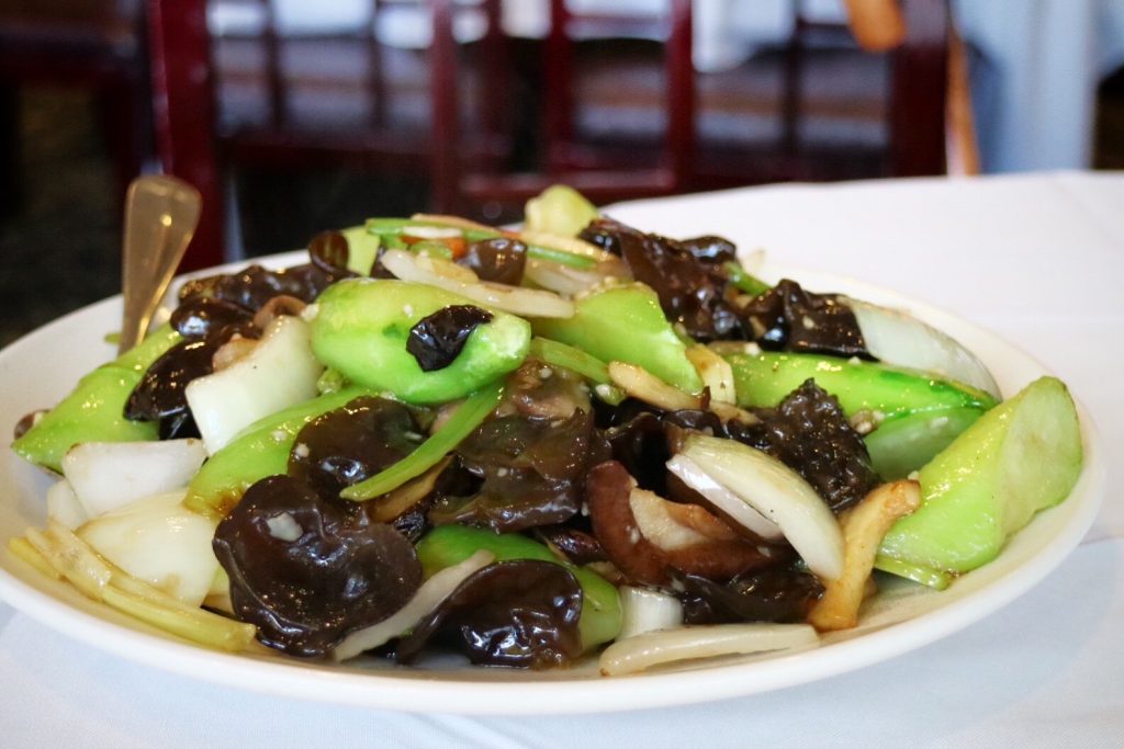 "Sheng Gua and Mixed Mushrooms Stir Fry"