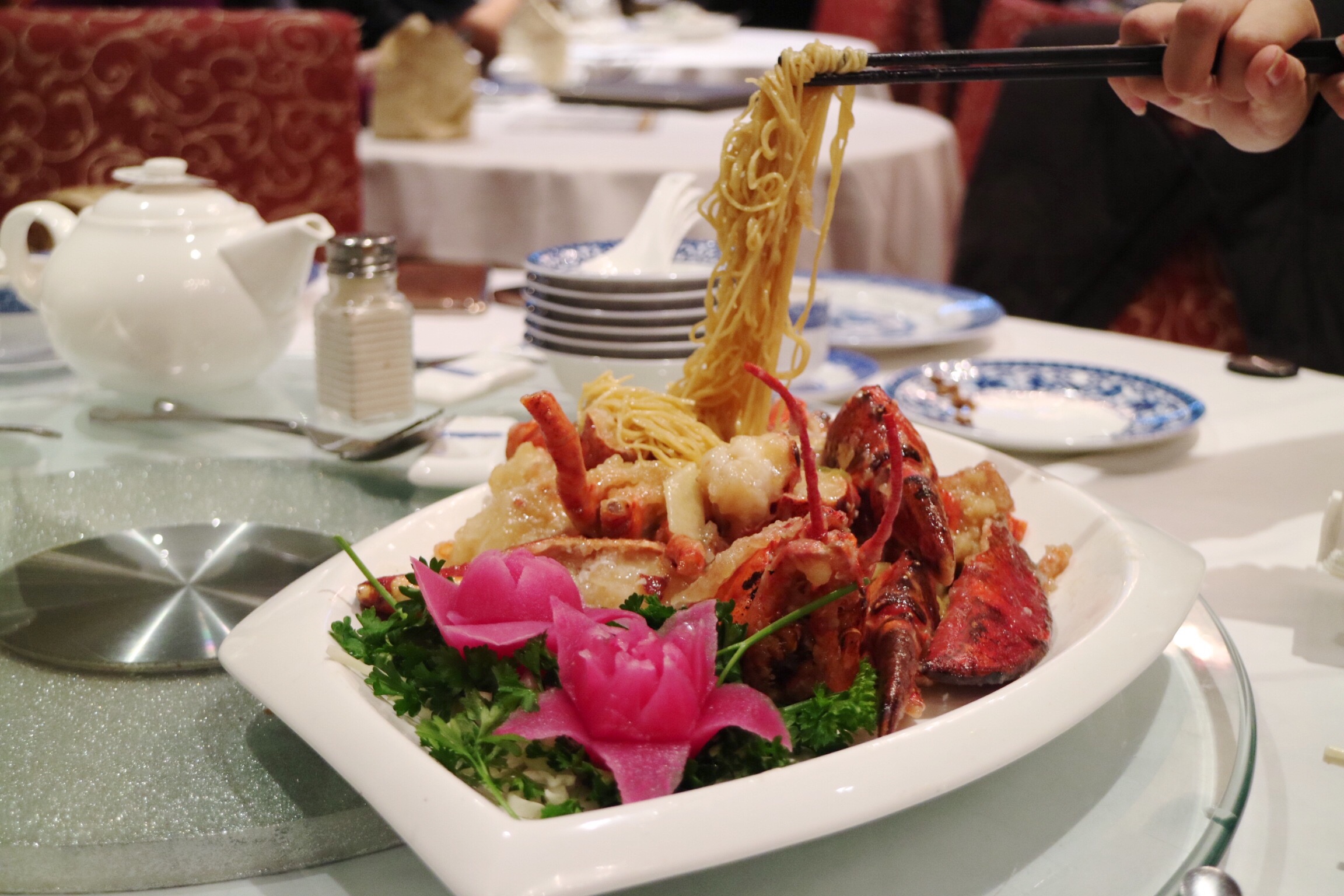 sautéed lobster in superior broth with egg noodles