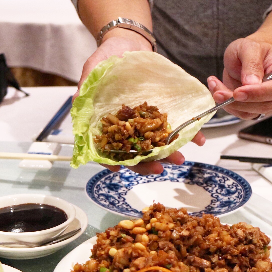 lettuce wrap with minced duck