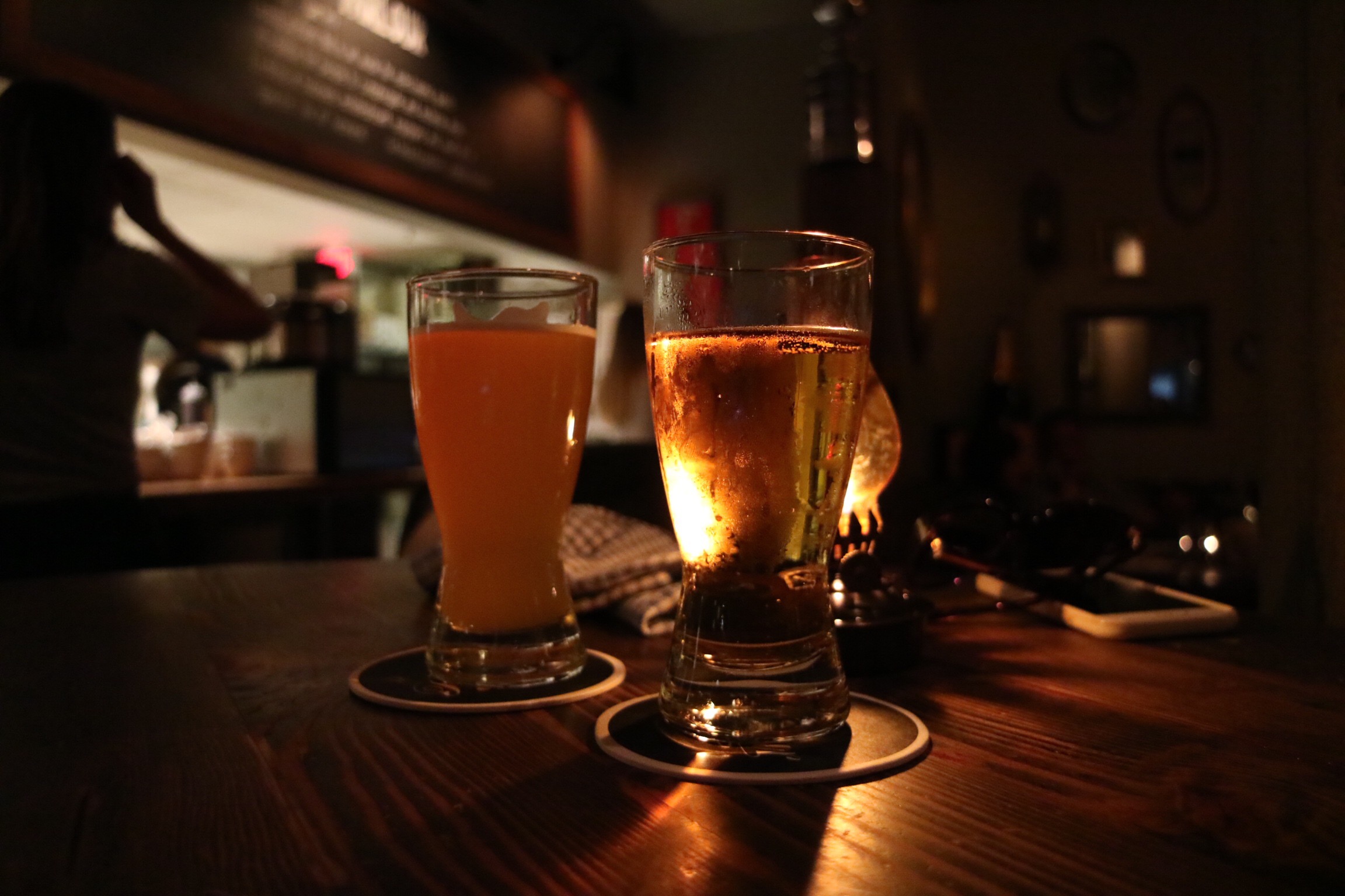 Beer and cocktail at The Parlour