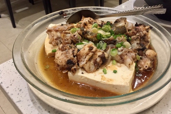 steamed ling cod and tofu with black bean sauce