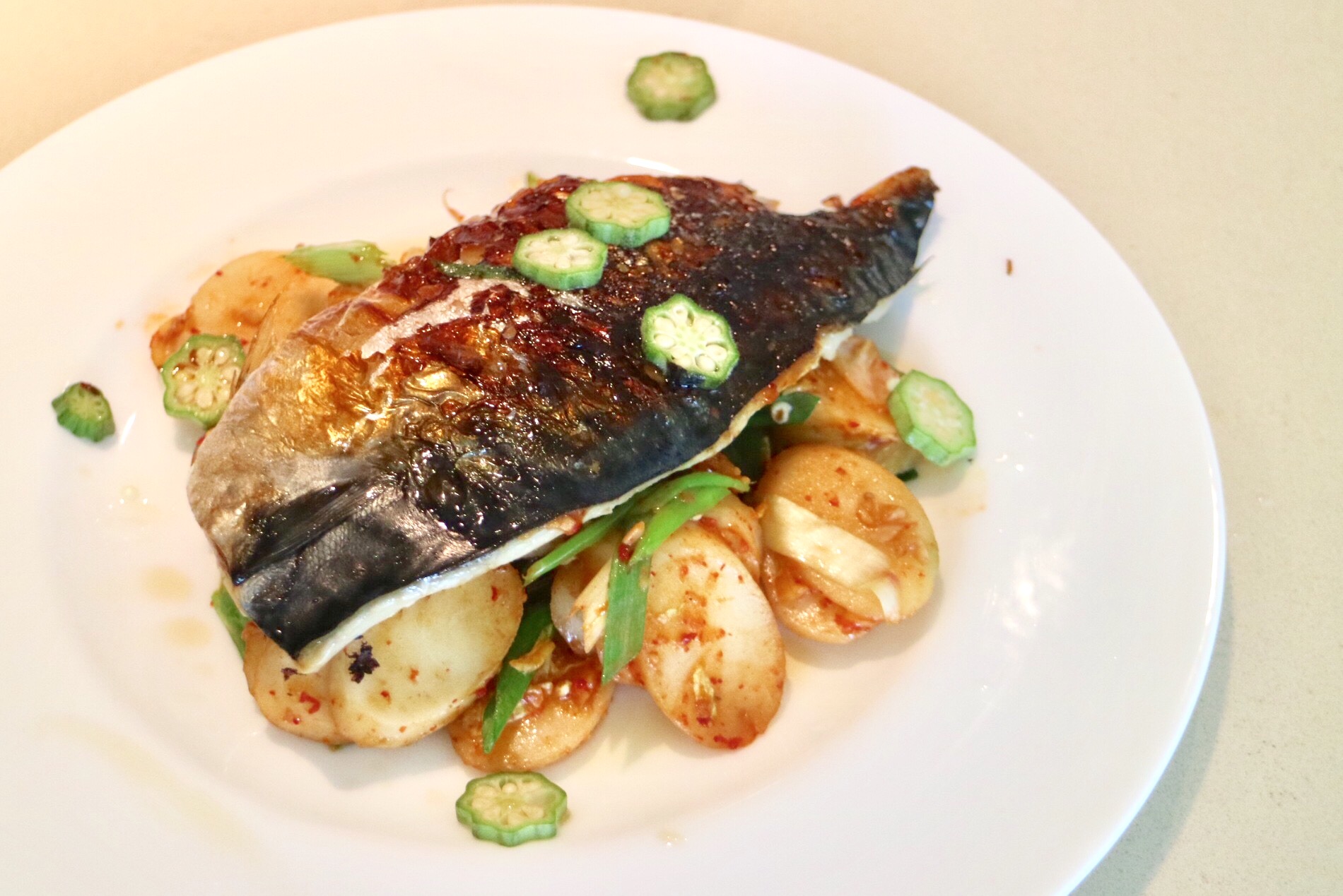 Mackerel and Korean Rice Cakes