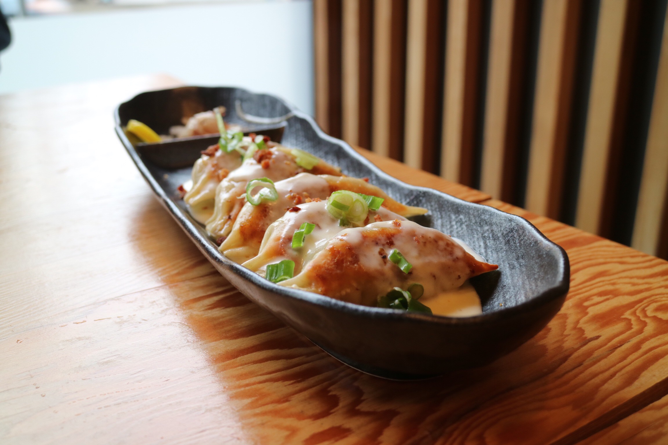 Gyoza with Bacon & Cream