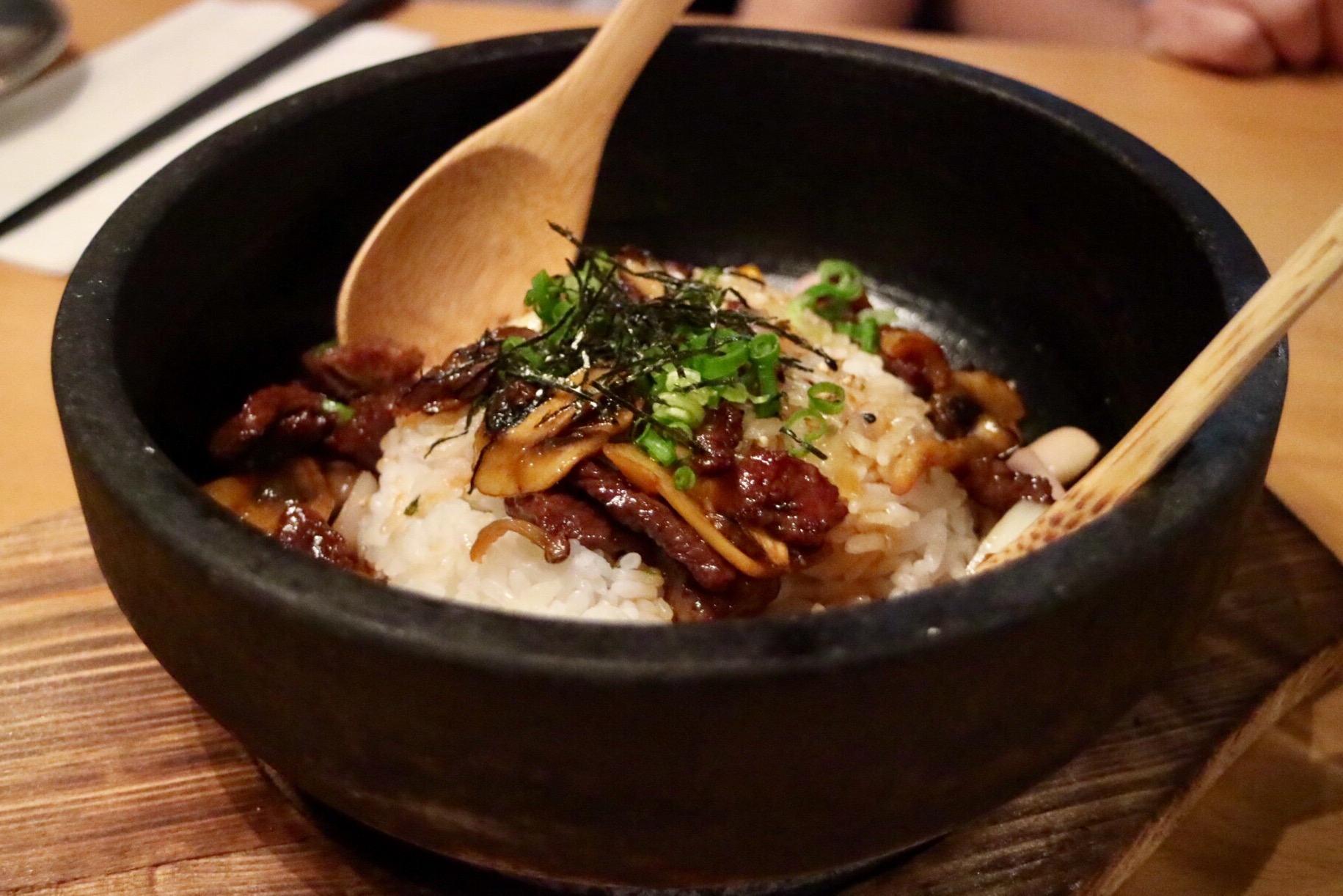 beef & assorted mushrooms rice bowl 