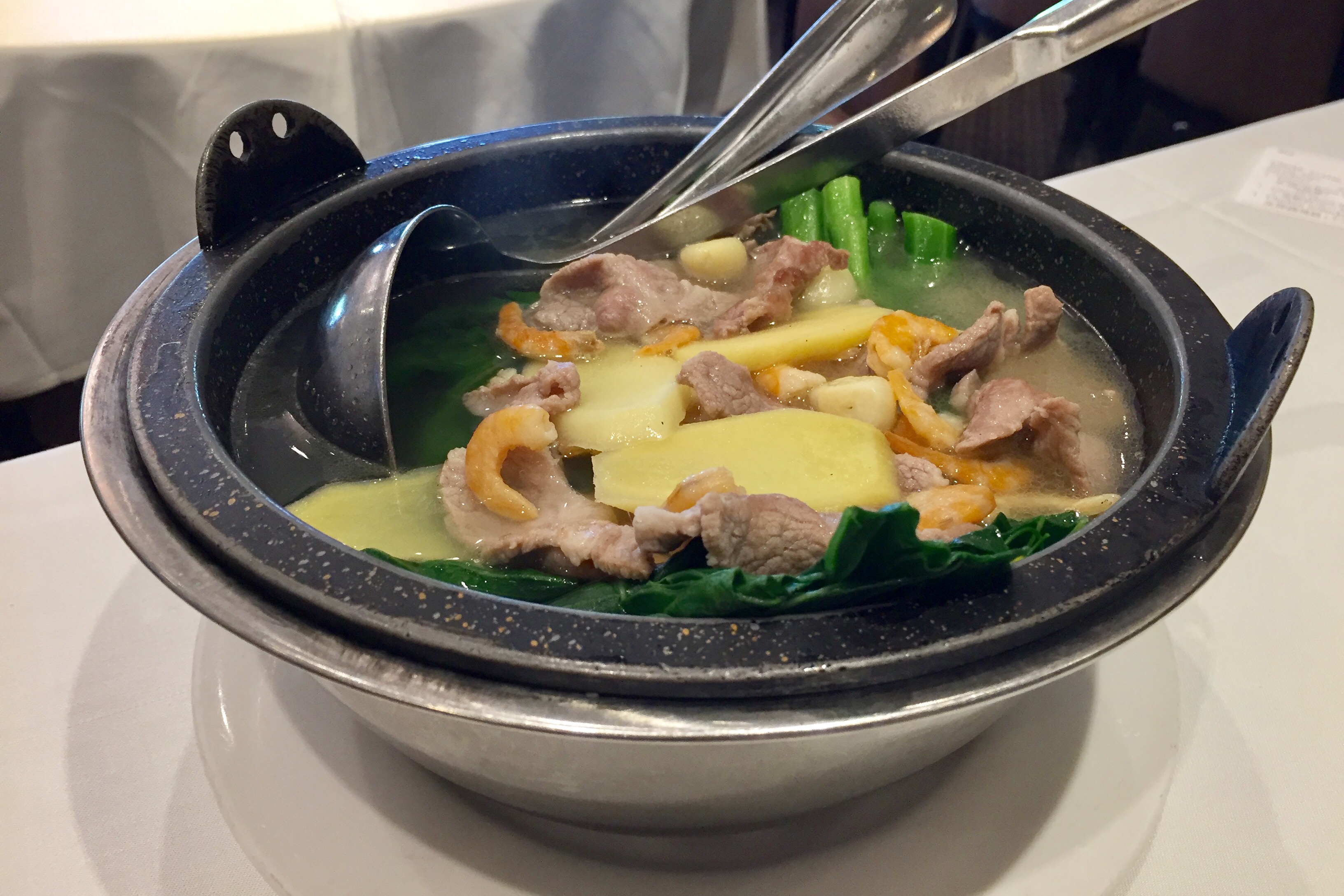 You Choy and Dry Shrimp Hot Pot