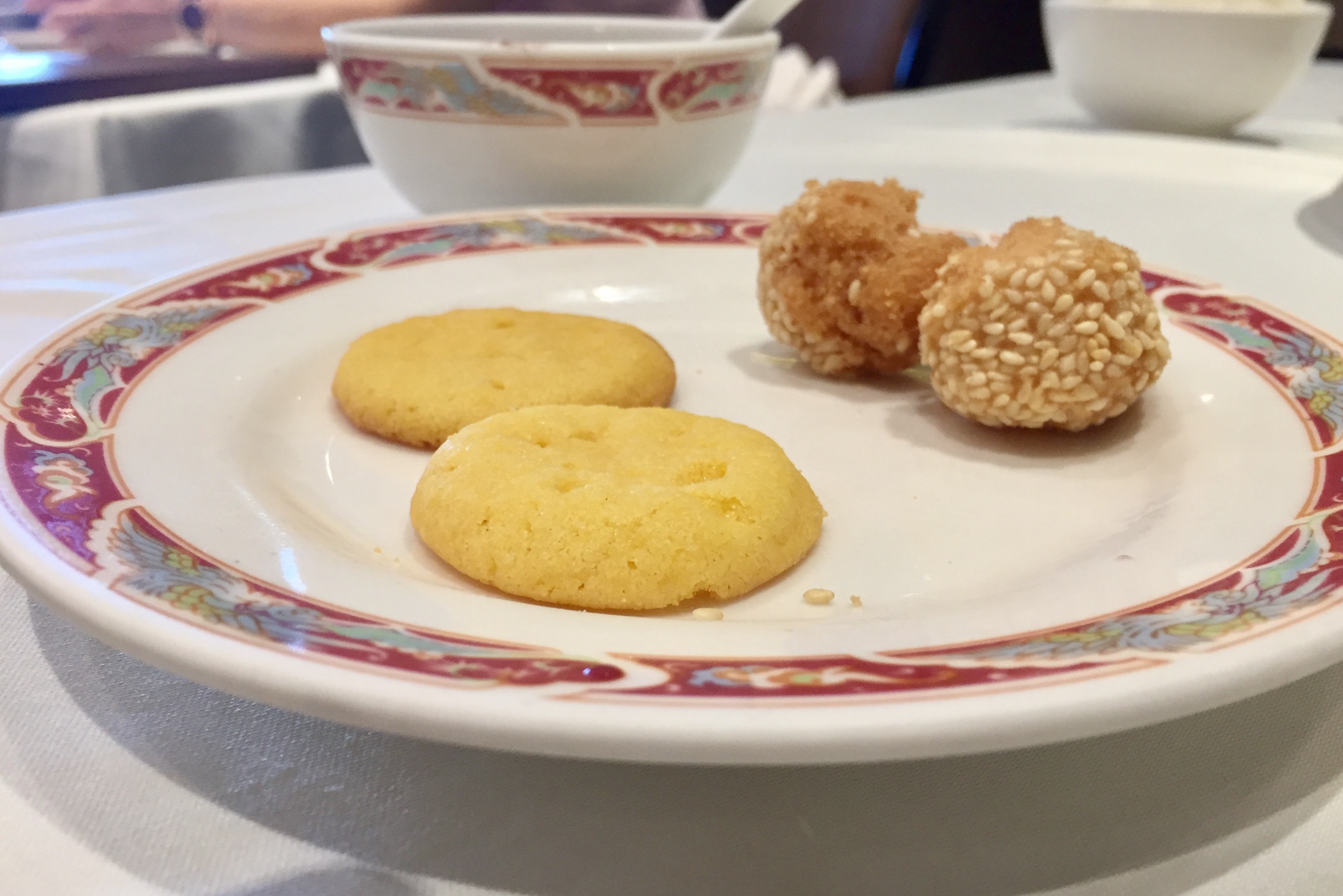 almond cookies and sesame balls