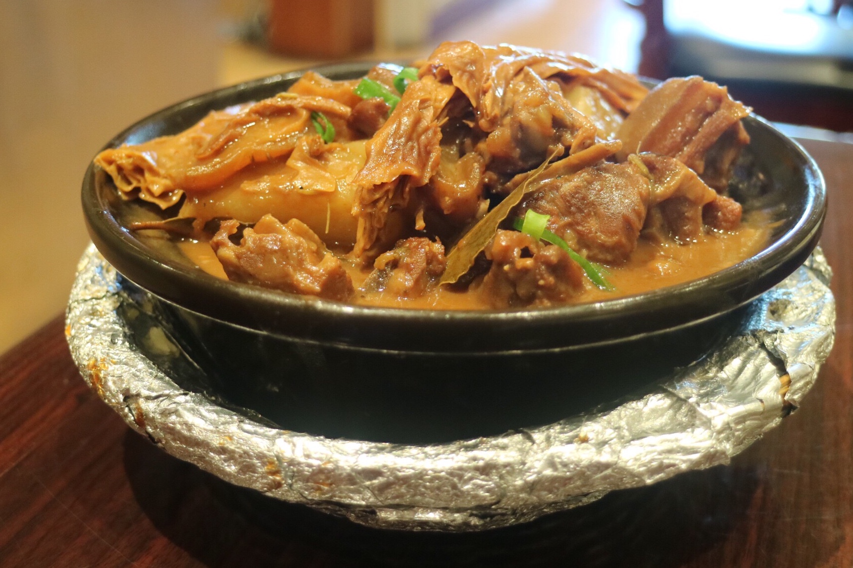 lamb brisket and tofu skin in clay pot