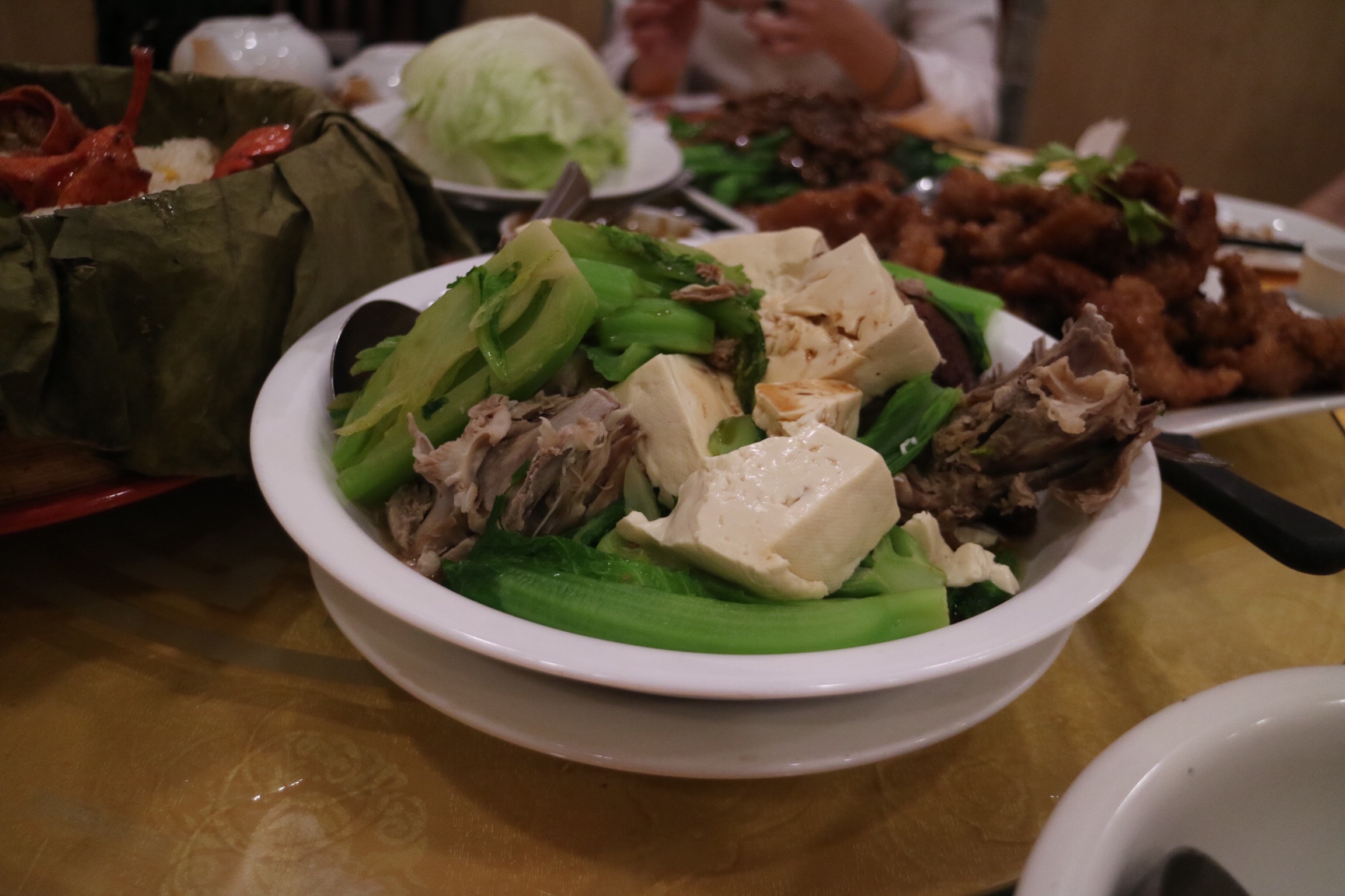 Pork Soup with Greens and Tofu