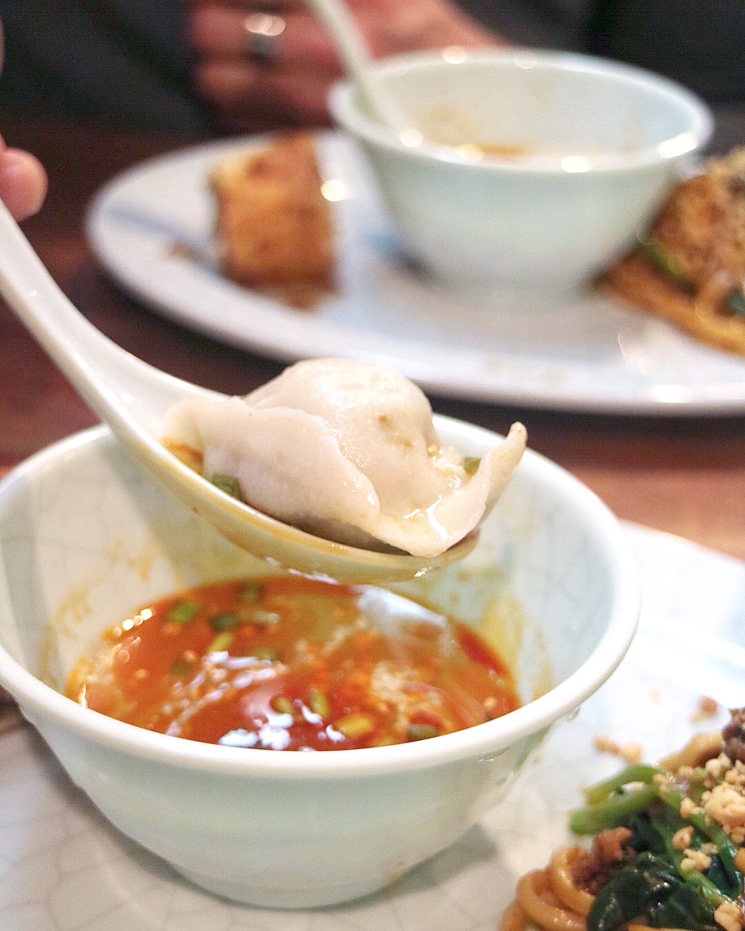 Pork Dumpling with Spicy and Tangy Sauce