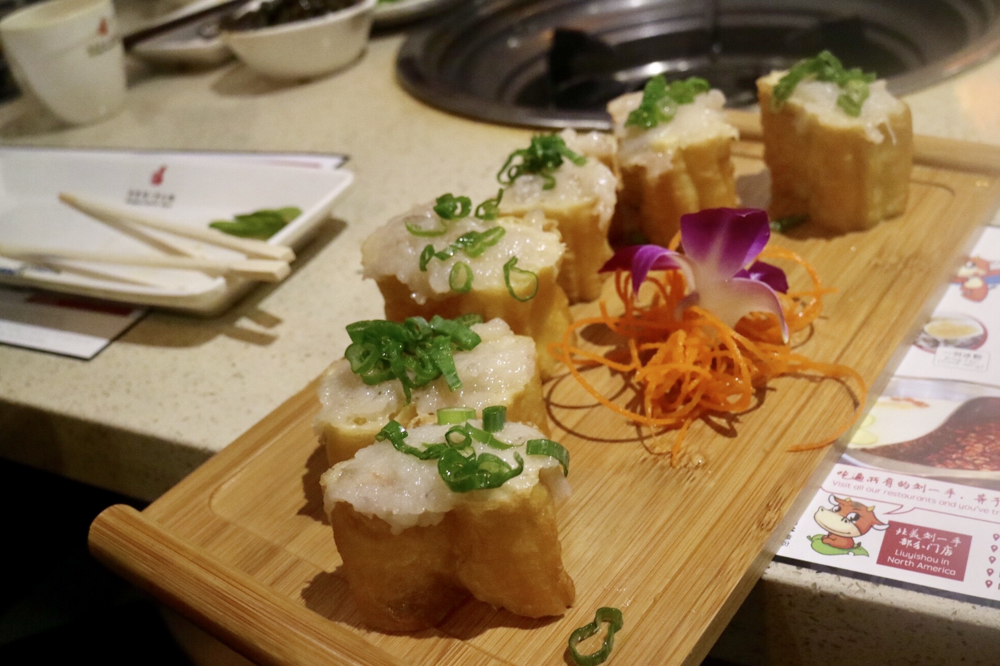 shrimp paste on Chinese donut