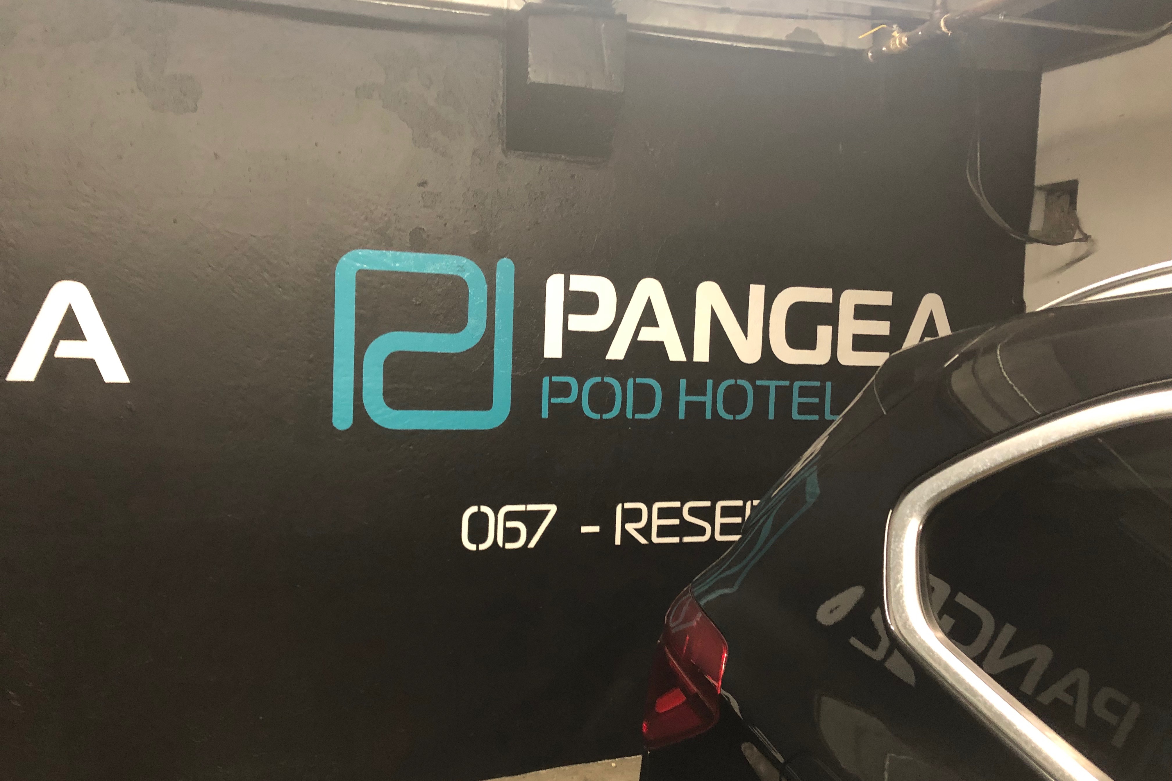 Parking at Pangea Pod Hotel