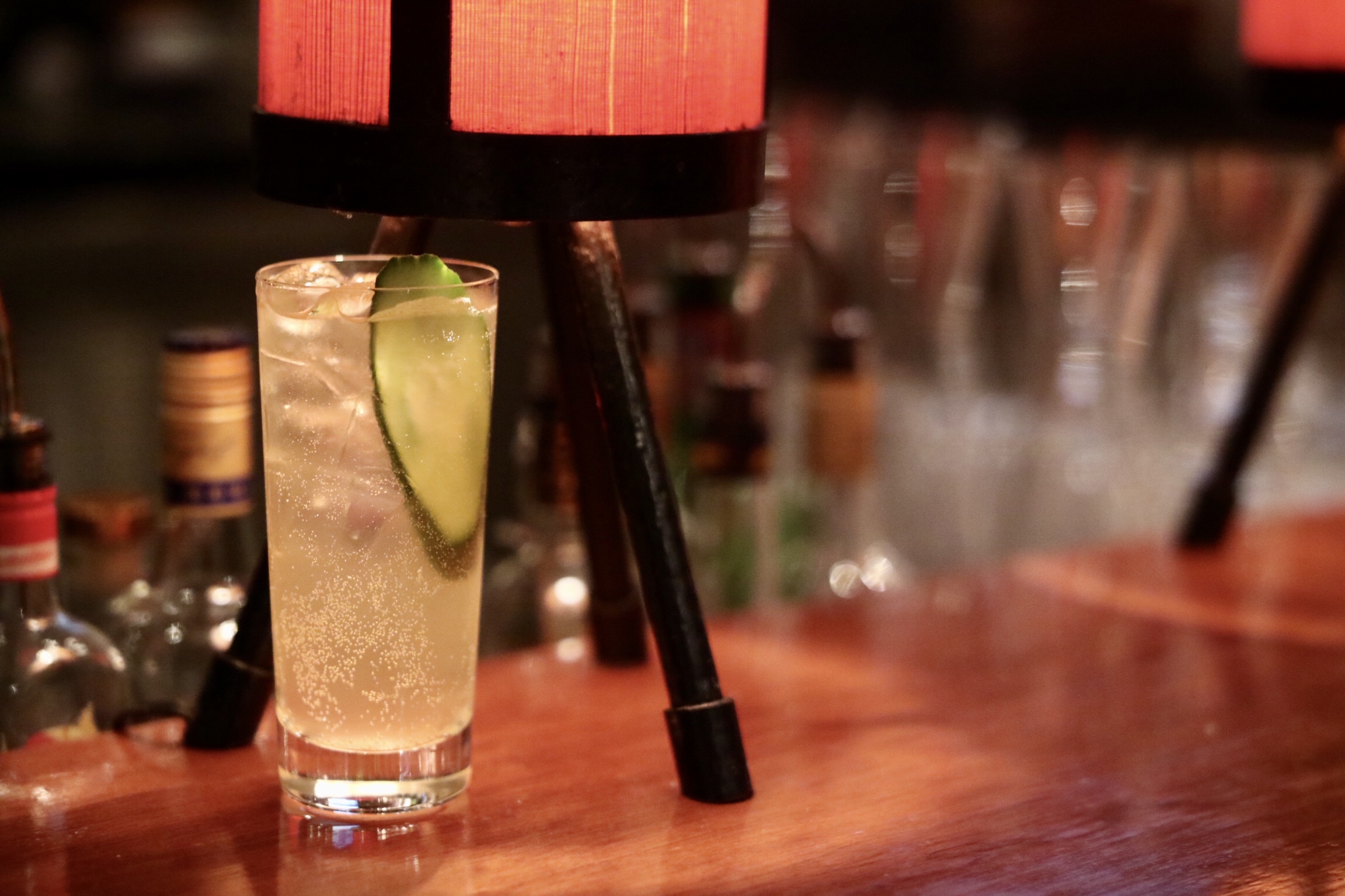 Hendricks Gin, St-Germaine, and cucumber