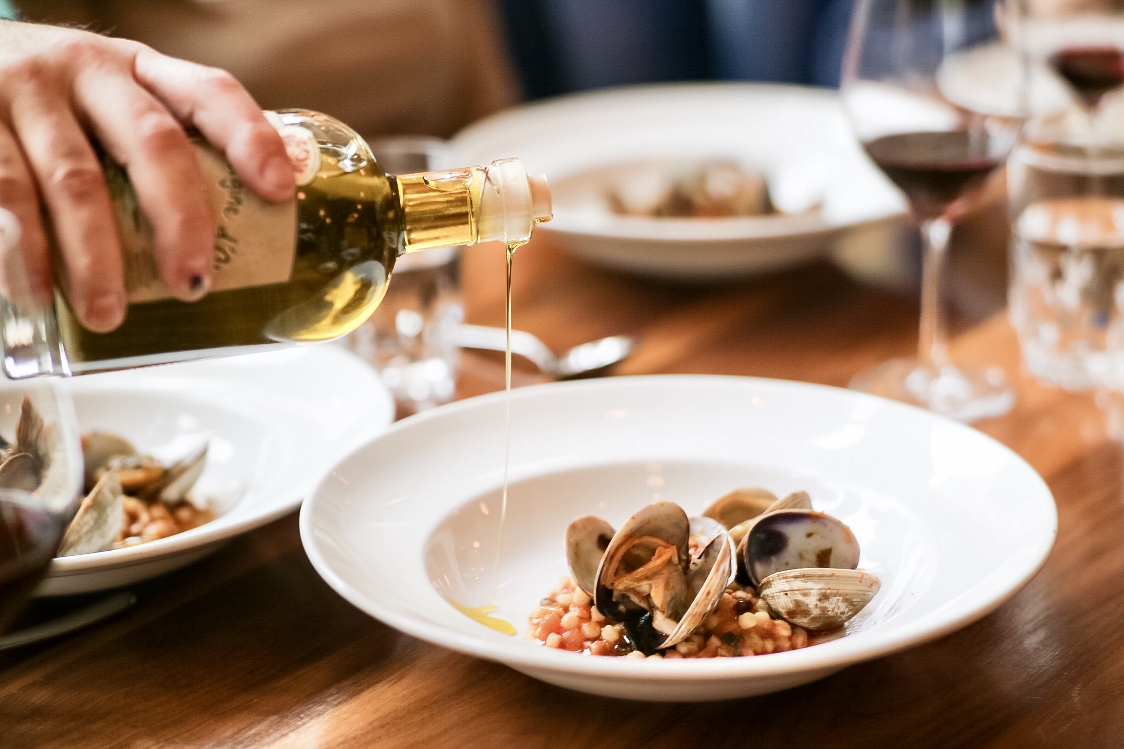 Fregola, clams, preserved tomato, chili