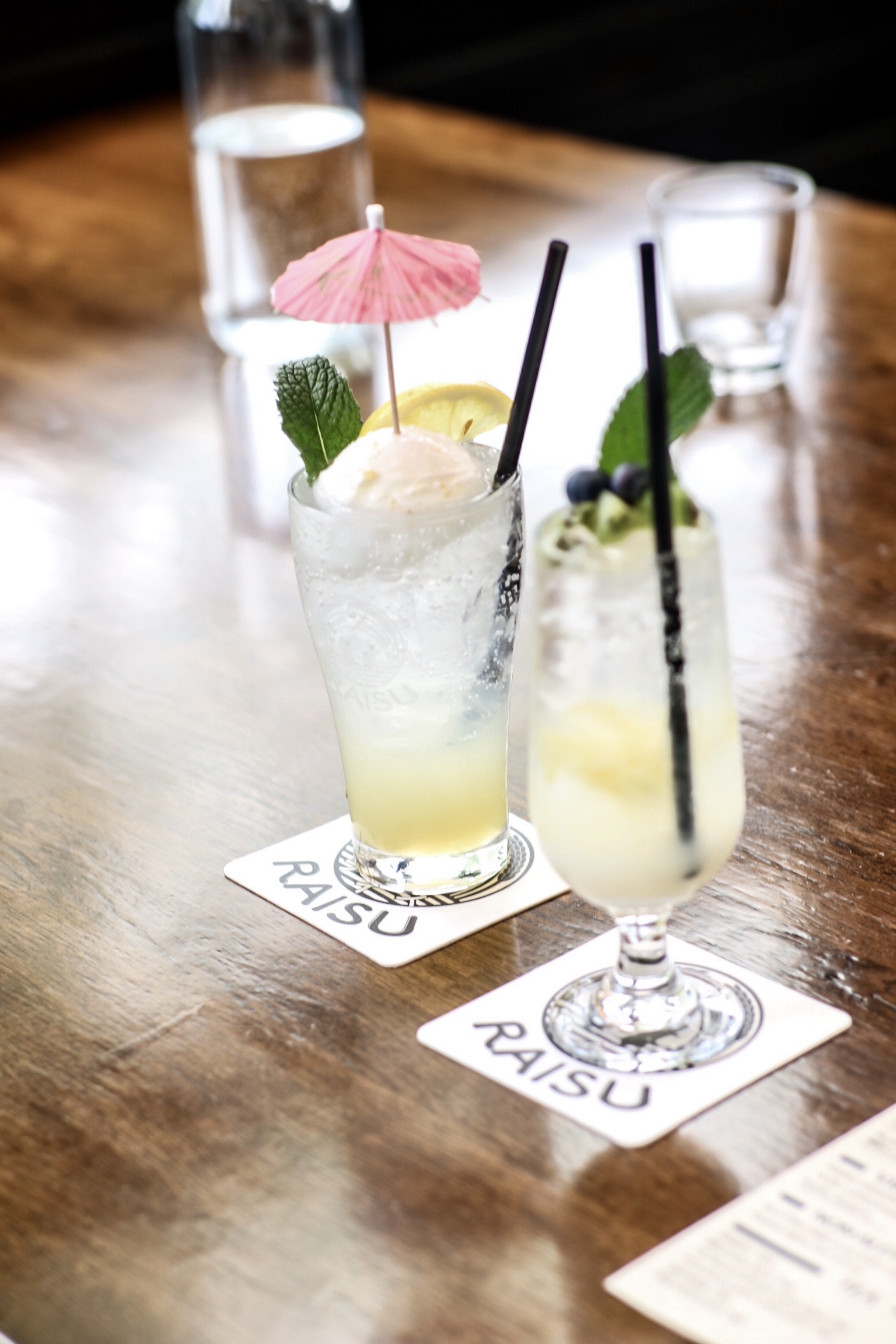 left to right: Yuzu Float, Raisu Punch