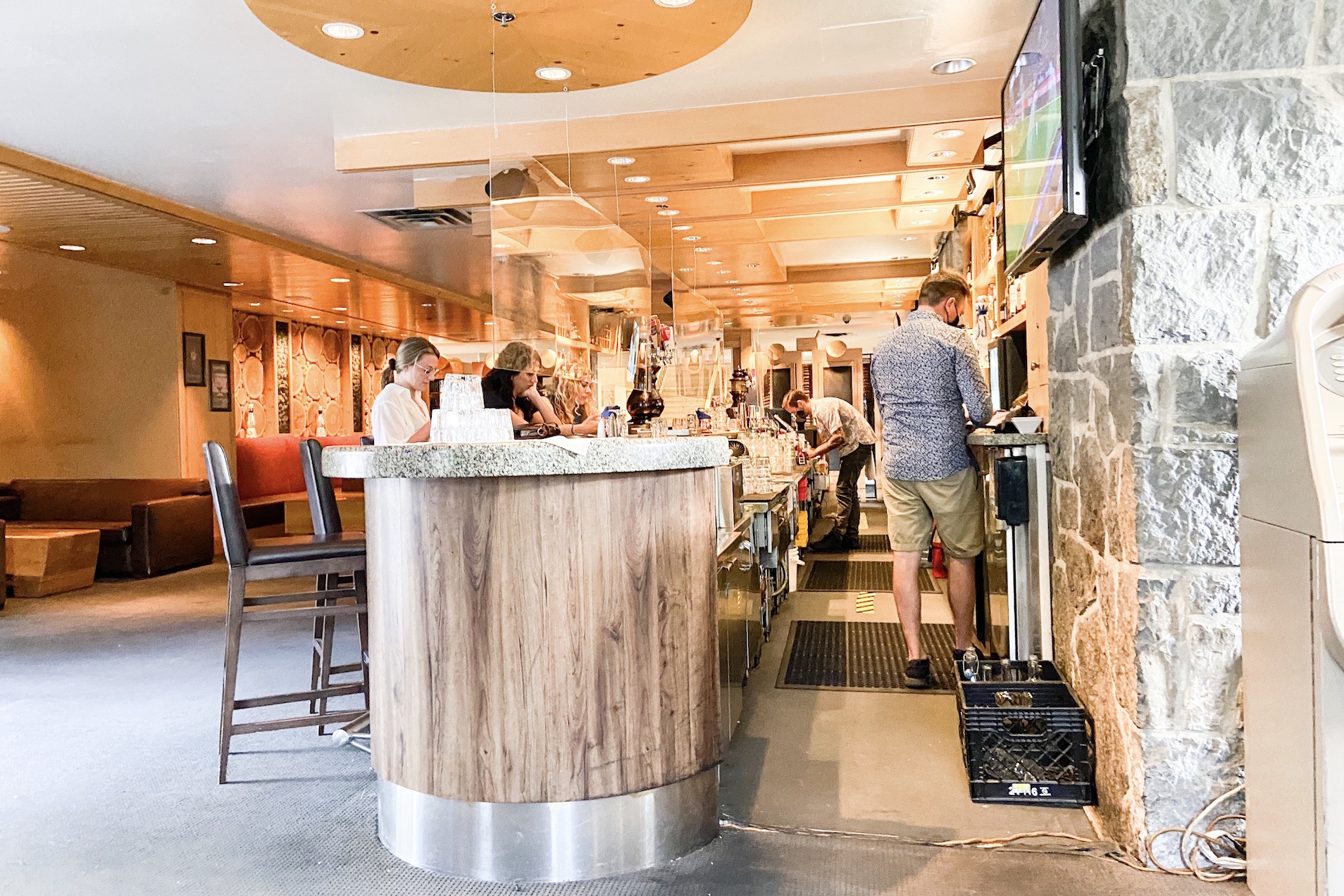 The bar at The Firerock Lounge
